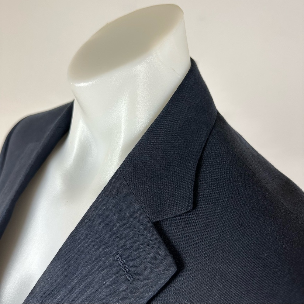Solbiati 100% Linen Men's Classic Navy Blazer - Picture 4 of 9